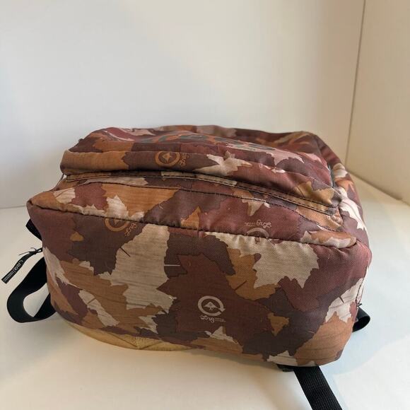 LRG Brown Leaf Print Carry on Lightweight Laptop Large Backpack Unisex - Picture 6 of 16